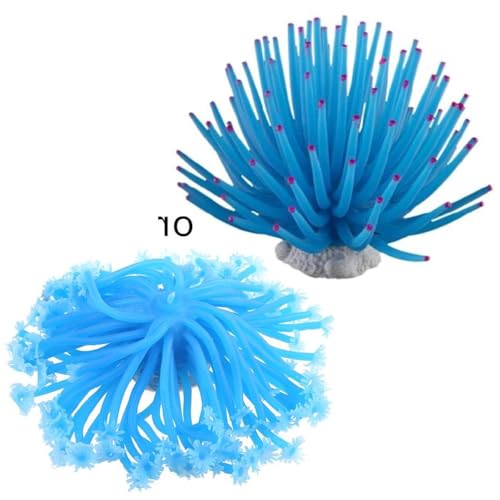 MISUVRSE Künstliche Seeanemone Weich Blau Künstliche Ornamente Aquarium Dekoration Silikon Meerespflanze Für Fische Für Tank Dekoration Aquarium Dekoration von MISUVRSE