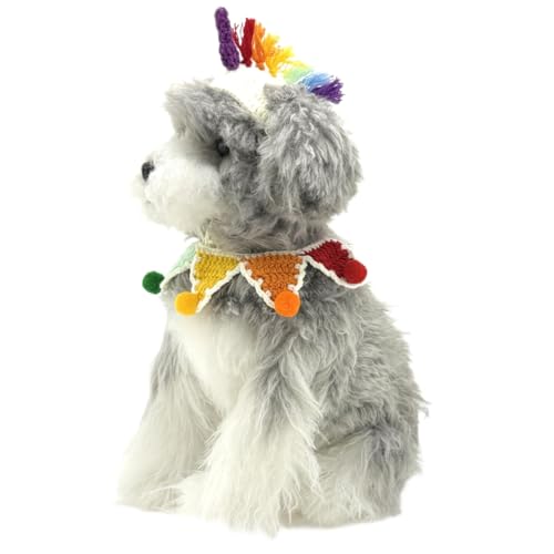 MITOCAPY Pride Hundekostüm, Regenbogen-Hundehalstuch und Einhorn-Hundehut, LGBT+ Regenbogen-Hunde-Outfit für kleine, mittelgroße Hunde und Katzen, Geburtstagskleidung für Katzen, Geburtstagskleidung von MITOCAPY