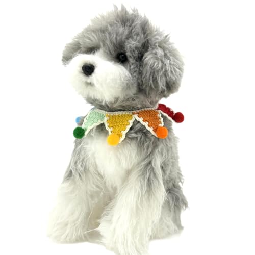 MITOCAPY Regenbogen-Hundehalstuch, handgefertigt, gestrickt, Love is Love Pride, fünfzackiger Stern, Haustier-Schal, Hundekostüm für Stolz Day, für kleine und mittelgroße Haustiere, Katzen, Hunde, von MITOCAPY