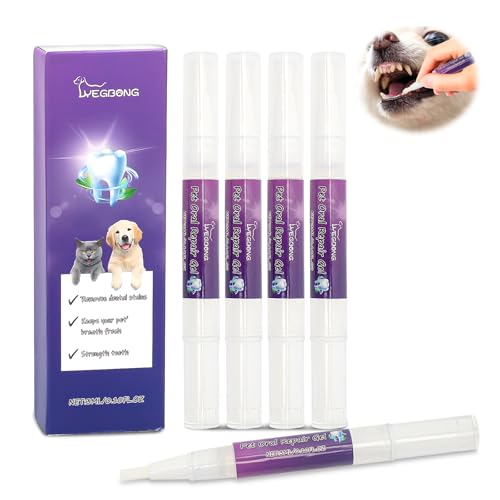 Pet Oral Repair Gel, 5 Stück Gel für Mundpflege von Haustieren, Pet Oral Restoration Whitening Gel, Reinigungsstift für Haustier Zahnbürsten,Verbesserung von Mundgeruch,Bekämpfung von Zahnstein von MIUUIPI