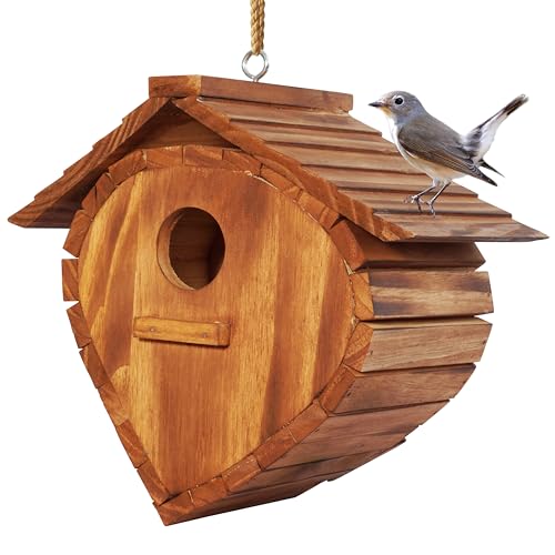 MIXUMON Vogelhäuser für den Außenbereich, Erdbeerform, Vogelhaus für Vogelfamilien, Bluebird Finken, Kardinäle, hängendes Vogelhaus für den Garten (1 Stück) von MIXUMON