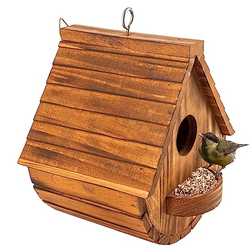 MIXUMON Vogelhäuser für draußen, 3-Loch-Vogelhaus, Zimmer für 3 Vogelfamilien, Bluebird Finken, Kardinäle, hängendes Vogelhaus für Garten (Set 1) von MIXUMON