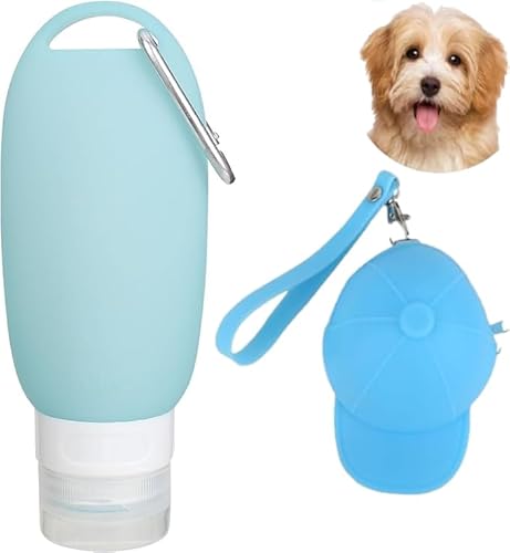 MJFENDAI Futtertube Hund Befüllbar Tuben, 90ml Silikon Reiseflaschen Set, Wasserschlauch für Haustiere, Befüllbare Tuben, Reißverschluss-Design, für Hundetraining als Belohnung von MJFENDAI