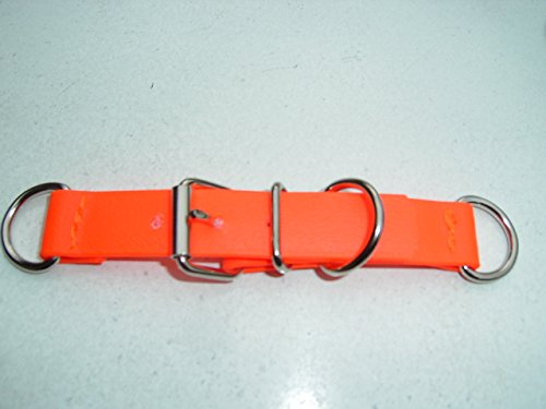 MJH BioThane Halsband Verschluss Adapter verstellbar 19mm breit (Reflex orange) von MJH