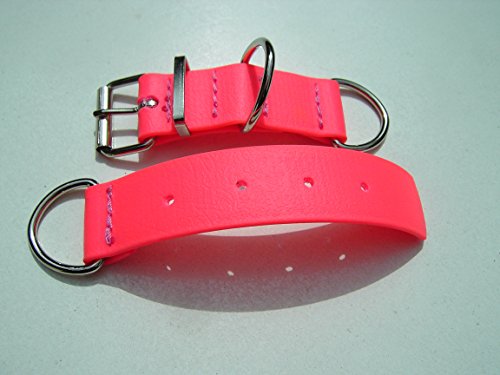 MJH BioThane Halsband Verschluss Halsbandadapter verstellbar 19mm breit versch. Farben vernäht (pink) von MJH