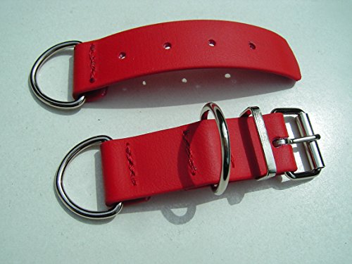 MJH BioThane Halsband Verschluss Halsbandadapter verstellbar 25mm breit versch. Farben (rot) von MJH