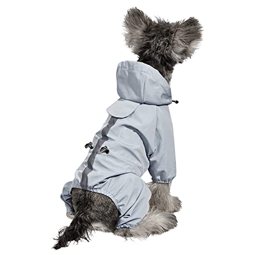 MJISG Wasserdichter Verstellbarer Hunde Regenmantel Reflektierende Hunde Regenjacke mit Kapuze Leichter Hunde Regenmantel Hunde Poncho Slicker für kleine Mittelgroße und große Hunde Beste (Blue, XL) von MJISG