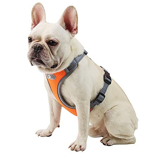 BLV-852 Hundegeschirr für kleine, mittelgroße und große Hunde, kein Ziehen, verstellbar, reflektierendes Geschirr, Hundegeschirr, leicht, atmungsaktiv, Haustierweste für Spaziergänge, Training, von MJLOMJ