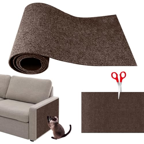 Kratzmatte Selbstklebend - Langlebiger Sofaschoner Wandkratzer Pad DIY Kletterkratzer für Katzen Wiederverwendbarer Möbelschutz (Braun, M) von MJLOMJ