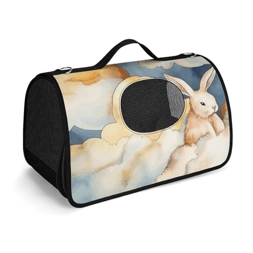 MKLYR Haustier-Tragetasche, dunkelblaue Landschaft, bedruckte Haustier-Funktions-Handtasche, atmungsaktives Netzgewebe, weiches Kissen, tragbare Tragetasche für Katzen und kleine Hunde, 45 x 26 x 23,5 von MKLYR