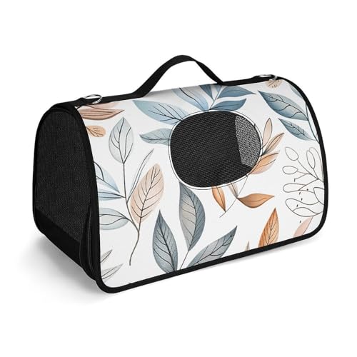 MKLYR Haustier-Tragetasche, pastellfarbene Blumen, bedruckt, Haustier-Handtasche, atmungsaktives Netzgewebe, weiches Kissen, tragbare Tragetasche für Katzen und kleine Hunde, 45 x 26 x 23,5 cm von MKLYR