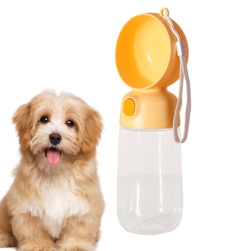 Haustier-Wasserflasche, 350 ml Hunde-Reise-Wasserflasche mit faltbarem Wassernapf, multifunktionaler Outdoor-Wasserspender für Hunde und Katzen, tragbarer Wasserbecher für Katzen, Hunde von MKYOKO