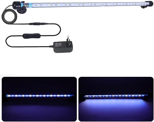 VARMHUS LED 18-112 cm für Fisch Tank Aquarium Leuchte Wasserdicht Aquarium Aquarium Beleuchtung, Lampe Stecker EU Unterwasser LED-Lichtbalken (Weiß und Blau, 57 cm) von VARMHUS