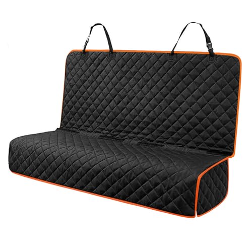 Autositzbezug für Hunde – kratzfester Rücksitzbezug für Hunde | Autositzbezug mit verstellbarem Sitzgurt für Autos und SUVs, orange (orange) von MLQLCKYH