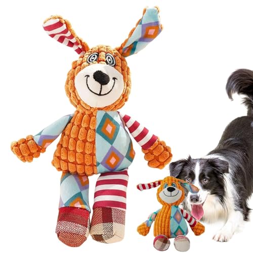 MLqkpwy Hund Quietschspielzeug - Hundespielzeug Unzerstörbar, Hund Quietschspielzeug Mit Knitterpapier, Plüschtier Hund Plüsch Kauspielzeug, Hund Interaktives Plüsch Kauspielzeug von MLqkpwy