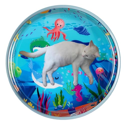 MLqkpwy Wasser-Sensor-Spielmatte für Katzen,Katzen-Wasserspielmatte, Interaktive wassersensorische Spielmatte, Wassersensorische Spielmatte mit Fischen zum Spielen mit Haustieren, wassersensorische von MLqkpwy