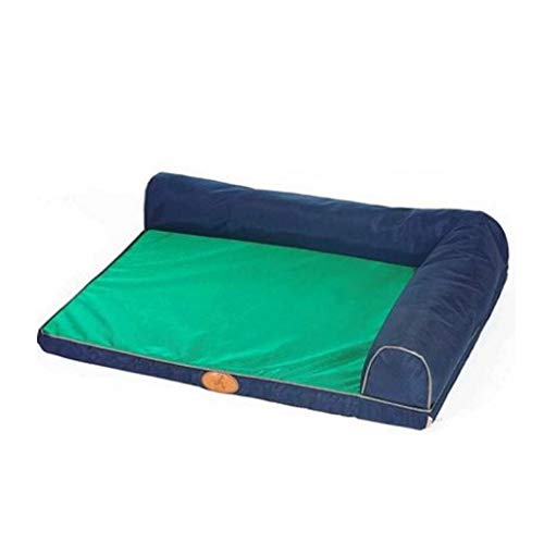 MMAWN Blau-grünes Haustier-Hundebett |Deluxe Orthopädisches Kunstfell & Wildleder L-förmiges Eck-Chaiselongue-Sofa (Size : 70 * 50cm) von MMAWN