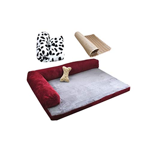 MMAWN Haustier Hundebett |Deluxe Orthopädisches Kunstfell & Wildleder L-förmiges Eck-Chaiselongue-Sofa (Size : 61 * 52 * 18cm) von MMAWN