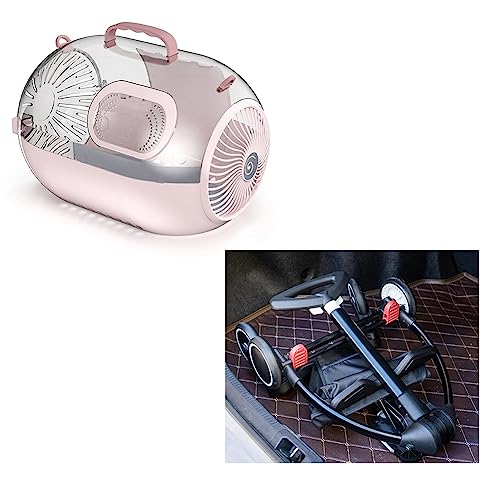 Haustier-Buggy, faltbarer, transparenter Haustier-Trolley, abnehmbarer Hartschalenkäfig for Katzen und kleine Hunde, tragbarer Reiseträger for Kaninchen, transparenter Katzenrucksack in Kapselform, ab von MMBUY