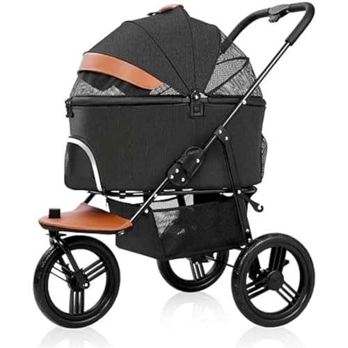 Kinderwagen for Haustiere, Haustiertasche, Tragetaschen und Taschen, Haustierbedarf, Hundekinderwagen for mittelgroße/kleine Hunde, Aufbewahrungskorb for Haustiertrolley und Ein-Knopf-Klapprahmen for von MMBUY