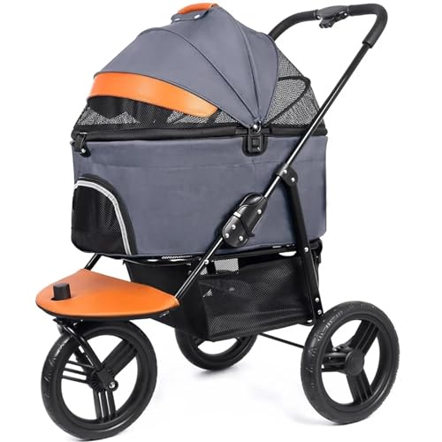 Kinderwagen for Haustiere, Haustiertasche, Tragetaschen und Taschen, Haustierbedarf, Hundekinderwagen for mittelgroße/kleine Hunde, Aufbewahrungskorb for Haustiertrolley und Ein-Knopf-Klapprahmen for von MMBUY