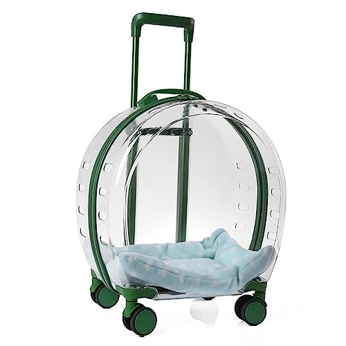 Kinderwagen for Haustiere, Trolley-Koffer for Haustiere, tragbarer Hartschalenkäfig for Katzen und Hunde, Reisetasche for kleine Haustiere, Transportwagen for Tiere, transparente Katzentasche - gut be von MMBUY