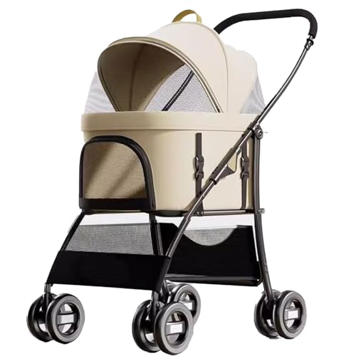 MMBUY Haustier-Buggy, Haustier-Buggy, 2-in-1-Hundebuggy for mittelgroße und kleine Hunde, großer Katzenbuggy mit Abnehmbarer Trage for Welpen, Hündchen (E)(C) von MMBUY