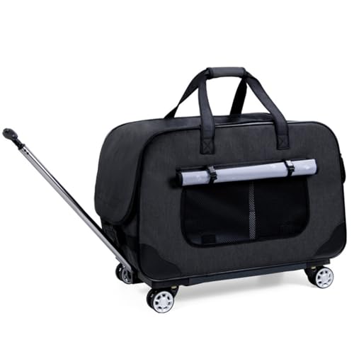 MMBUY Haustier-BuggyHaustier-Buggy for kleine Hunde und Katzen, Faltbarer Reisewagen mit Rädern, Reißverschluss, Getränkehalter, Aufbewahrungskorb C, 39 x 35 x 62 cm(B) von MMBUY