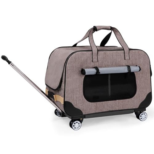 MMBUY Haustier-BuggyHaustier-Buggy for kleine Hunde und Katzen, Faltbarer Reisewagen mit Rädern, Reißverschluss, Getränkehalter, Aufbewahrungskorb C, 39 x 35 x 62 cm(C) von MMBUY