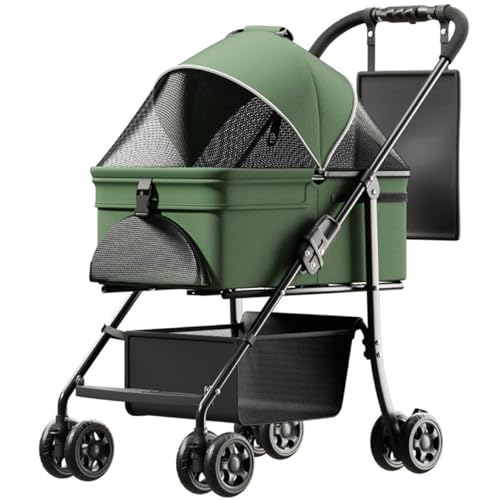 MMBUY Kinderwagen for Haustiere, 2-in-1-Hundebuggy for mittelgroße und kleine Hunde, großer Katzenbuggy mit Abnehmbarer Trage for Welpen, Hündchen, Kätzchen, Häschen (C)(A) von MMBUY