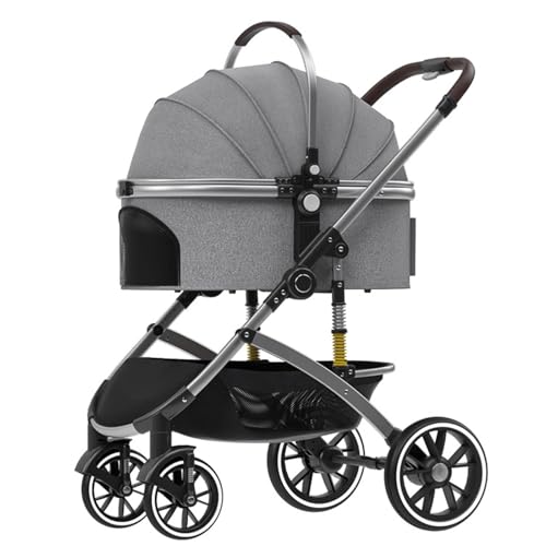 MMBUY Kinderwagen for Haustiere, 2-in-1-Hundebuggy for mittelgroße und kleine Hunde, großer Katzenbuggy mit Abnehmbarer Trage for Welpen, Hündchen, Kätzchen (B)(B) von MMBUY