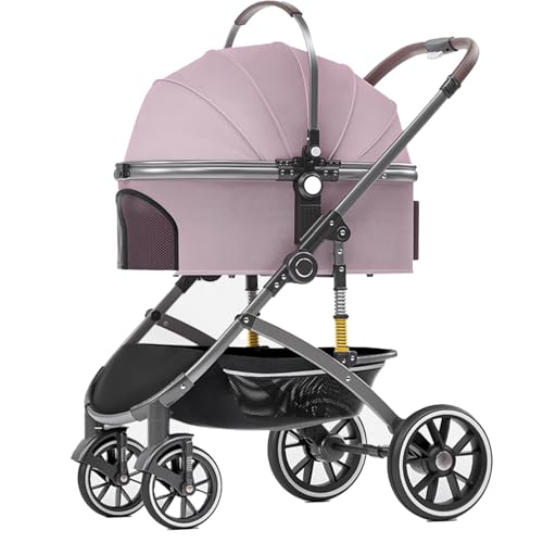 Kinderwagen for Haustiere, 2-in-1-Hundebuggy for mittelgroße und kleine Hunde, großer Katzenbuggy mit abnehmbarer Trage for Welpen, Hündchen, Kätzchen (B)(C) von MMBUY