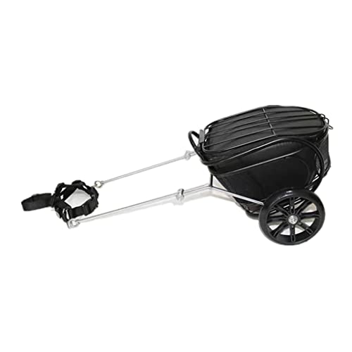 MMBUY Kinderwagen for Haustiere, Hundeanhänger mit Rädern, passend for Brustumfang 40–50 cm, Haustieranhänger (Farbe: Rosso)(Black) von MMBUY