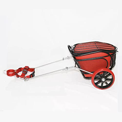 MMBUY Kinderwagen for Haustiere, Hundeanhänger mit Rädern, passend for Brustumfang 40–50 cm, Haustieranhänger (Farbe: Rosso)(Rosso) von MMBUY