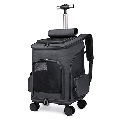 MMBUY Kinderwagen for Haustiere, Reisekinderwagen for Katzen und Hunde, Abnehmbarer Kinderwagen, zusammenklappbar, mit Aufbewahrungstasche, 4 Räder, Grau (Farbe: Gris)(Black) von MMBUY