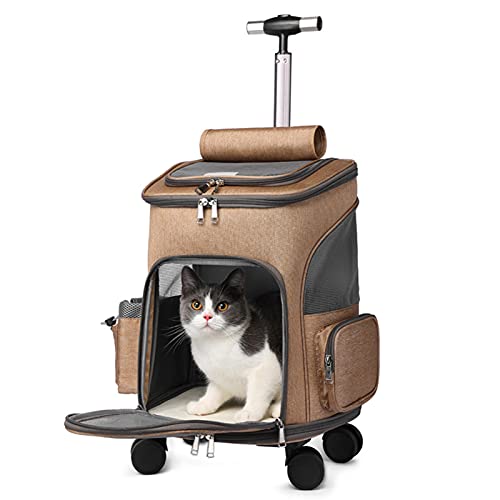 MMBUY Kinderwagen for Haustiere, Reisekinderwagen for Katzen und Hunde, Abnehmbarer Kinderwagen, zusammenklappbar, mit Aufbewahrungstasche, 4 Räder, Grau (Farbe: Gris)(Gris) von MMBUY