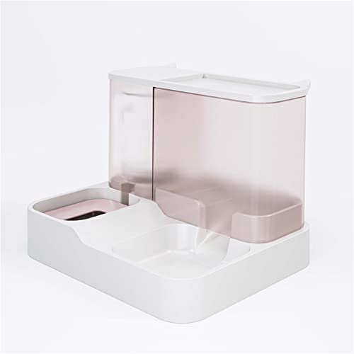 MMIAOO 2-in-1 Automatischer Futter- und Wasserspender für Haustiere, Katzenfutterspender, Hunde-Wasserspender, automatischer Futterspender für Haustiere (Rosa) von MMIAOO