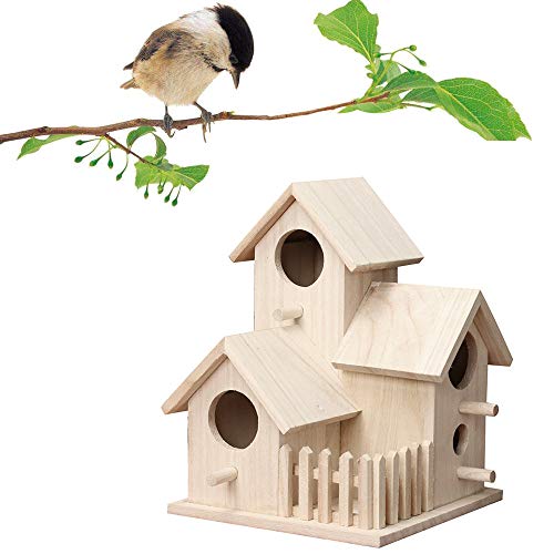 MMLC Vogelhaus Nistkasten, Vogelhäuschen aus Holz, Geschenk für Vogelliebhaber/Naturliebhaber, Aufhängen für Garten und Balkon (20.5X15.5X15.5cm) von MMLC