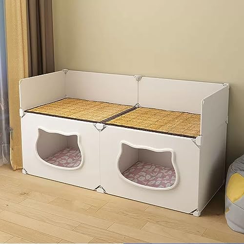 Katzenkondos für drinnen - Halbgeschlossenes Katzenhaus, Katzenbett für den Sommer, abnehmbares und waschbares Katzenbett, ganzjährig verwendbar (Size : 93 * 37 * 55CM) von MMOU