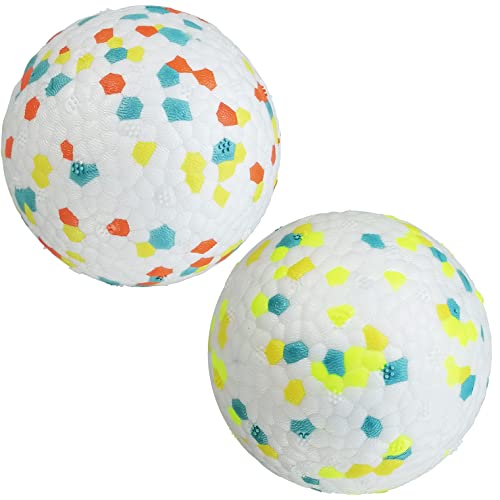 Hundebälle Unkaputtbar，Hund Wasser Spielzeug Ball，High Bounce Ball Hund,Licht,Bissfester Hundeball für Kleine, Mittlere und Große Hunde zum Training und Spiel auf Land oder Wasser (2 Pcs, Klein) von MMSGA