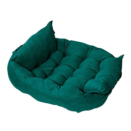 Hundebett Pet Cozy Bed Puppy Cotton Zwinger Mat Large Dog Pillow Kissen Small Medium Dog Isomatten Haustierbett(Dark Green) von MNEVZX