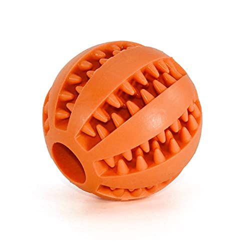 MNEVZX Haustierspielzeug Kauspielzeug für Hunde Haustier-Hundespielzeug, interaktives Spielzeug, Zahnreinigungsbälle, bissfestes Kauspielzeug, 5 cm/6 cm/7 cm(Orange,L-7cm) von MNEVZX