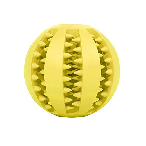 MNEVZX Haustierspielzeug Kauspielzeug für Hunde Haustier-Hundespielzeug, interaktives Spielzeug, Zahnreinigungsbälle, bissfestes Kauspielzeug, 5 cm/6 cm/7 cm(Yellow,M-6cm) von MNEVZX