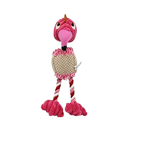 MNEVZX Haustierspielzeug Kauspielzeug für Hunde Hündchen-Quietscher-Quietschspielzeug für Hunde, niedlicher Oktopus-Küken-Vogel-Tierhaustier-Kauspielzeug(Pink Flamingo) von MNEVZX