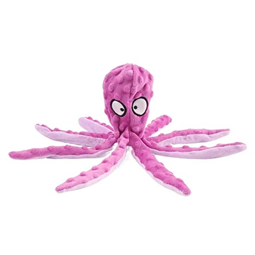 MNEVZX Haustierspielzeug Kauspielzeug für Hunde Oktopus Krokodil Quietschen Hundespielzeug Tintenfisch Welpe Plüsch Haustier Spielzeug Katzenzubehör(Octopus Purple) von MNEVZX