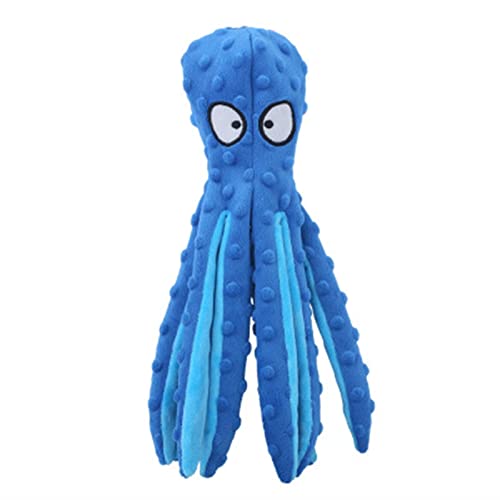 MNEVZX Haustierspielzeug Kauspielzeug für Hunde Süße Plüschtiere Quietschen Haustier Wolf Kaninchen Tier Plüschtier Hund Kauen Hundespielzeug(Octopus-Blue) von MNEVZX