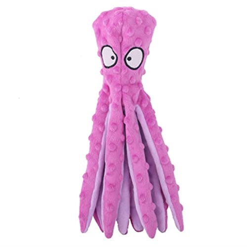 MNEVZX Haustierspielzeug Kauspielzeug für Hunde Süße Plüschtiere Quietschen Haustier Wolf Kaninchen Tier Plüschtier Hund Kauen Hundespielzeug(Octopus-Purple) von MNEVZX