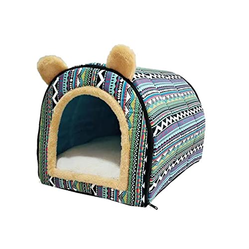 MNEVZX Hundebett Bow Design Welpen Winterbett Haus Zwinger Fleece weiches Nest für kleine mittelgroße Hunde Haus für Katze Haustierbett(Light Green,M) von MNEVZX