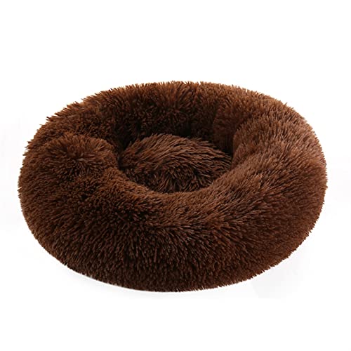 MNEVZX Hundebett Donuts Hundebettkorb Beruhigungsbett Haustierhütte Katzenhaus Kuschelkatzenbetten für kleine große Hunde Haustierbett(Coffee,XXL 100cm) von MNEVZX