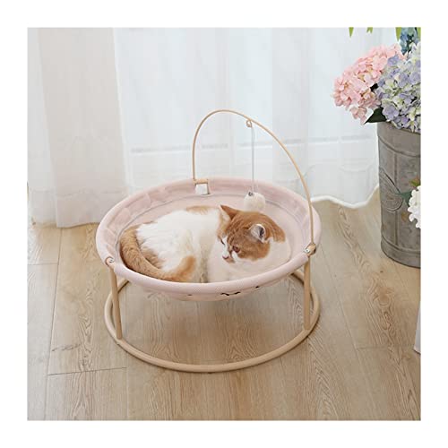 MNEVZX Hundebett Haustier-Hängematten-Katzenbett, abnehmbares Katzenhaus, Hüpfbett für Katzen, Welpen, Kätzchen, die ganze Saison über Haustierbett(Summer Beige) von MNEVZX